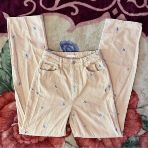 pacsun mushroom embroidered corduroy jeans.